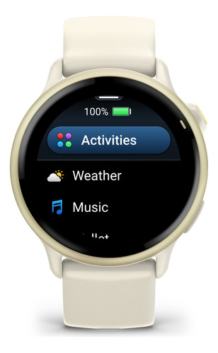 Garmin Vivoactive 6 Blanco Oro Lunar - Mountravel Blanco Silicona Hueso Gold