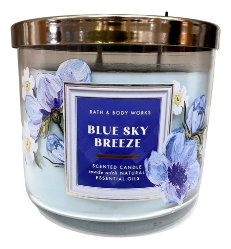 Bath & Body Works Blue Sky Breeze - Vela Perfumada De 3 Mech