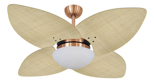 Ventilador De Teto Vd42 Dunamis Cobre 4p Rattan Natural 110v