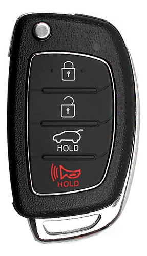 Carcasa Llave Flip 3 Botones + 1 Botón Pánico Para Hyundai