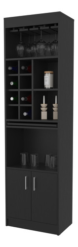 Bar Alto 8 Botelleros Repisa Extensible Fm-012n Negro