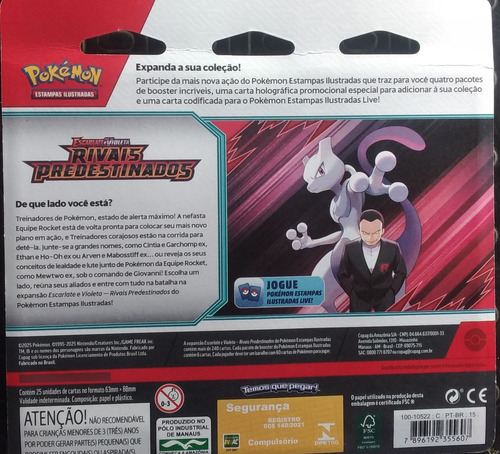 Pokemon Blister Quadruplo Rivais Predestinados Com 25 Cartas Rivais Predestinados Português