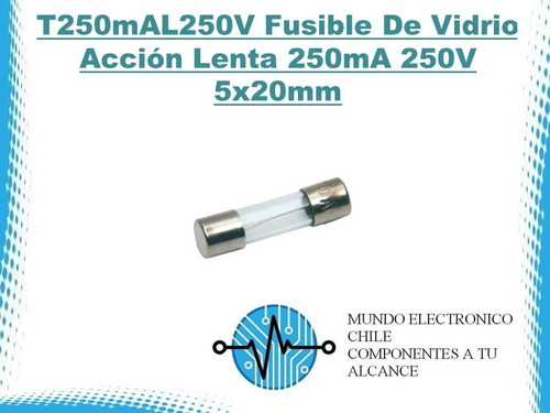 2 X T250mal250v Fusible De Vidrio Acción Lenta 250ma 250v 5x