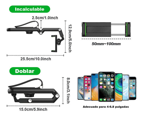 .s Soporte Teléfono Porta Celular 360° Carro Brazo Ajustable