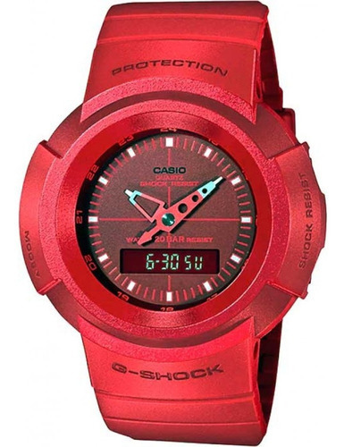 Reloj Casio G-shock Revival AW-500BB-4EDR con correa, color rojo, bisel, color rojo de fondo