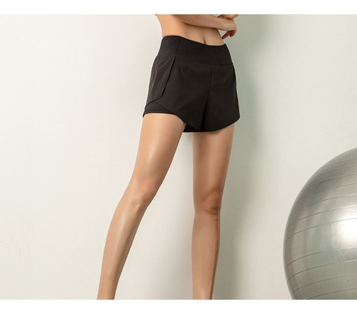 Pantalones Cortos De Running Para Mujer 2 En 1 Con Bolsillo