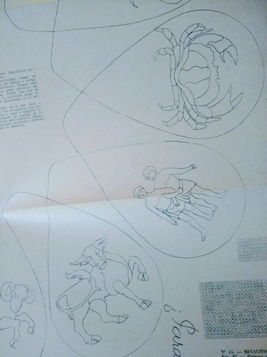 Hoja De Labores C/u Variedad Dibujos Punto Cruz Bordado 1954 (Usado)