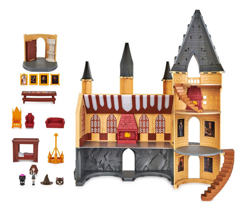 Castelo De Hogwarts Som E Luz 55cm + Hermione - Harry Potter
