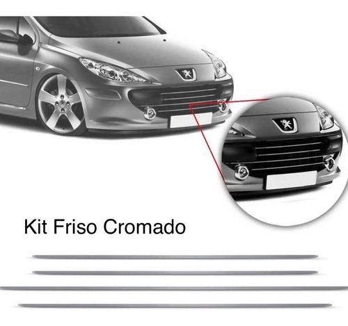 Friso Cromado Grade Peugeot 307 2007 08 09 10 11 12 2013