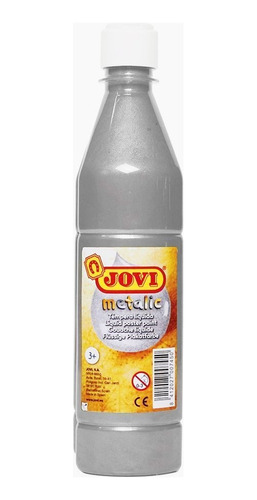 Tempera Premium Concentrada Metalizada Plata 500 Ml Jovi