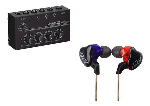 Amplificador De Audífonos Behringer Ha400 + In Ears Ed12 Kz