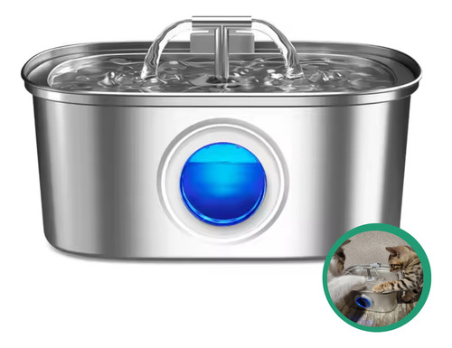 Bebedouro Automático Pets 3,2l Hidratação Contínua Eficaz Nf Cor Prateado 5v