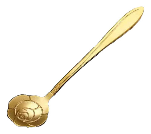 Cucharas Cucharitas Doradas Flor Café Postre Aesthetic X6 Dorado
