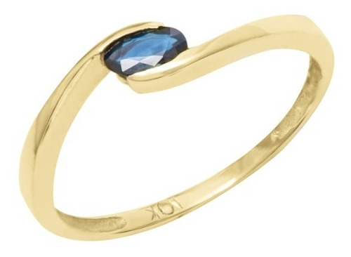 Imagen 1 de 1 de Anillo Oro 9 K Con Zafiro