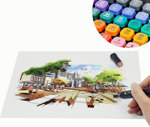 Marcadores Plumones De Doble Punta 60 Colores Set Rotulador