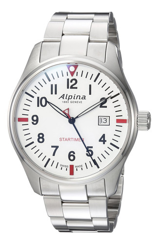 Reloj Hombre Alpina Al-240s4s6b Cuarzo Pulso Plateado En