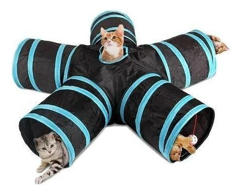 Tunel Para Gato 5 Saidas Pet Brinquedo Com Bolinha Dobravel