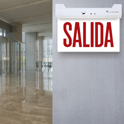 Lloyd's Set de 4 Señales de Salida con Lámpara de emergencia recargable