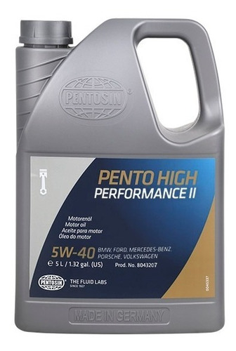 Aceite Motor Pentosin 5w40 100% Sintétic 5l Bmw Audi Mercede