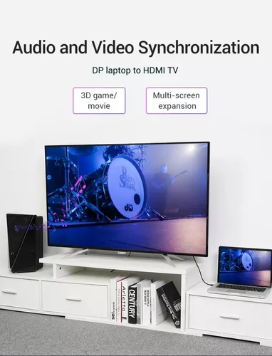 Cable Adaptador Display Port (dp) A Hdmi 3 Metros Vention