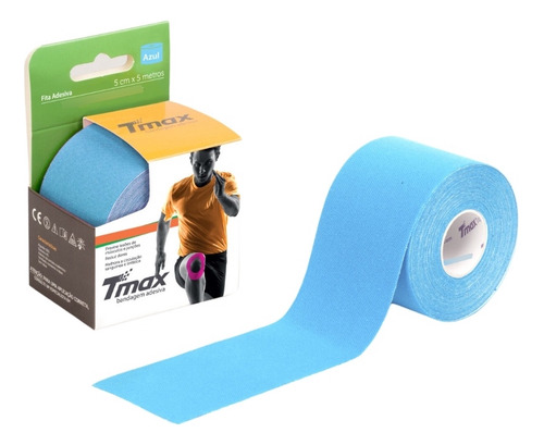Kinesio Taping Bandagem Elastica Adesiva Azul Tmax 5cm X 5m