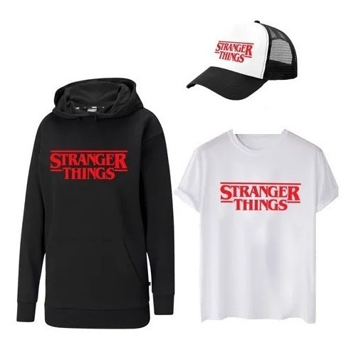 Combo Buzo Canguro + Gorra + Remera - Stranger Things