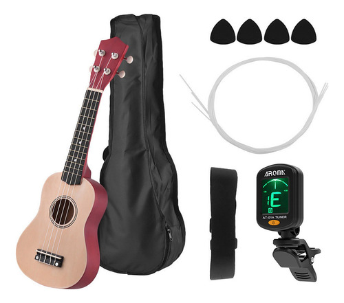 Ukelele Soprano Acústico De 21 Pulgadas, Kit De Ukelele Par