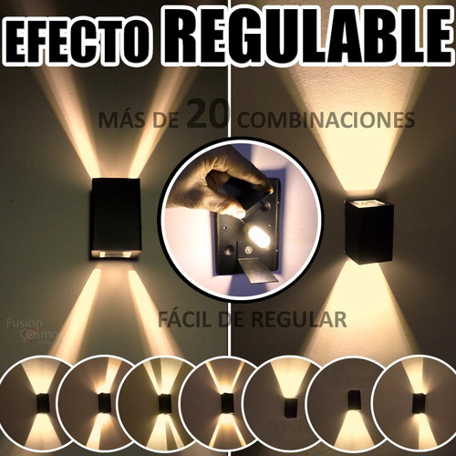 Imagen 3 de 10 de Aplique Difusor Pared Exterior 2 Unidades C/ Led Incluido 6w