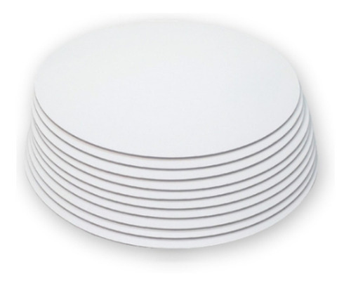 Combo 10 Bases Para Tortas Madera Blanca Redondas 30cm