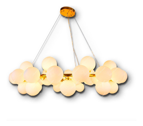 Colgante Led 25 Esferas Dorado Diseño Moderno Lotus G4 Color Oro