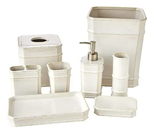 Skl Home Vern Yip Vaso De Celosía De Bambú, Blanco