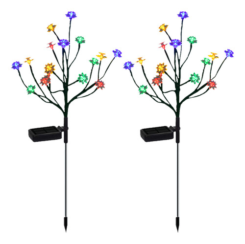 Lámpara Exterior Solar Led 2pack Forma De Loto, Decoración C