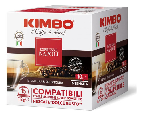 Cápsulas Café Espresso Kimbo Napoli Compatible Dolce Gusto