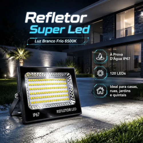 Refletor LED 400W Branco Frio 6500K Impermeável Lumi