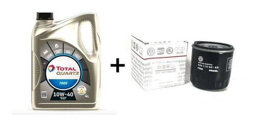 Total Q 7000 10w40 X4lts. + Filtro Aceite Orig Vw 561k/a