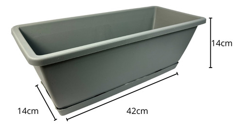 Maceta Rectangular Con Base. Jardinera Ventana 4 Piezas