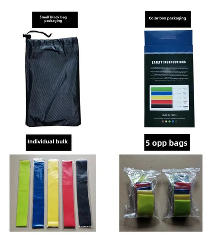 Resistance Ring, 5 Colores Cada Uno, Bolsa Autoadhesiva, 1 U