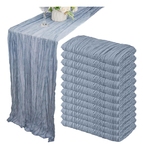 12pz Camino De Mesa Boho Gasa Estilo Rústico Decoración Boda