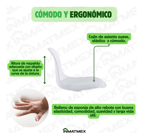 Banco Eames 3 Piezas Moderno Taburete Para Barra