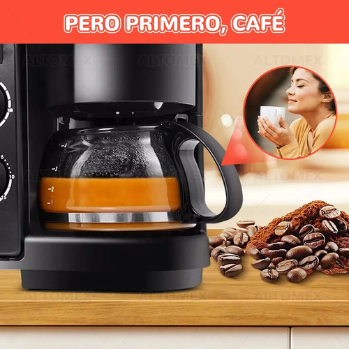 Estación De Desayuno Horno 3 En1 De Microondas Con Cafetera