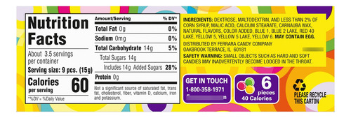 Gobstopper Dulces Duros, Caja De 5 Oz 12 Unid