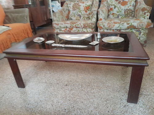 Mesa De Centro Rectangular De Caoba - Mueble - Vintage (Usado)
