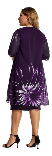 Vestido Elegantes Dama Plus Size Fiesta Flores Estampado