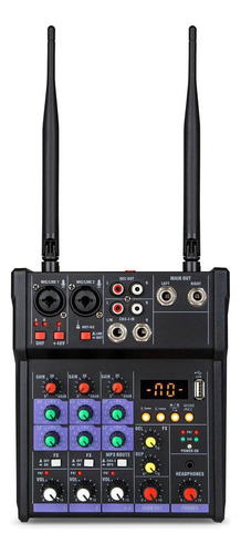 Consola Mezcladora De Audio De 4 Canales Micrófonos De 2
