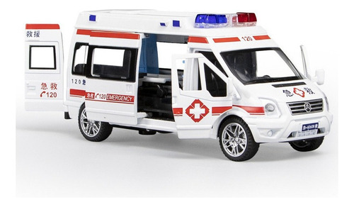 Simulación 1/32 Ambulancia Coche Policía Modelo Juguete Con