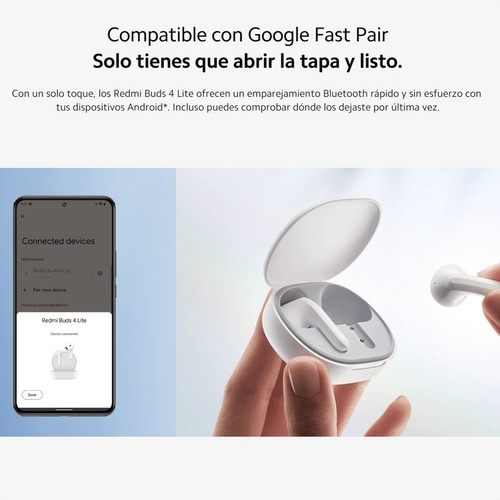 Xiaomi Redmi Buds 4 Lite, Audífonos Táctil Bluetooth 5.3 Wh