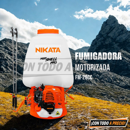 Fumigadora 2 Tiempos Nikata Fm-26cc Doble Varilla 25 Litros