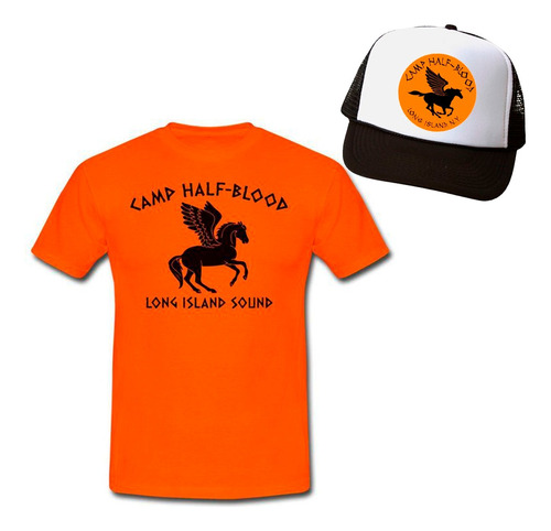 Combo Remera + Gorra  Percy Jackson - Camp Half Blood 