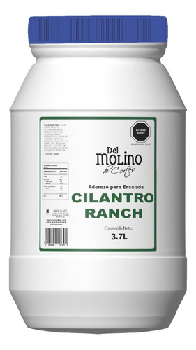 Aderezo Ranch Cilantro Bajo En Calorias  3.7l  Del Molino 