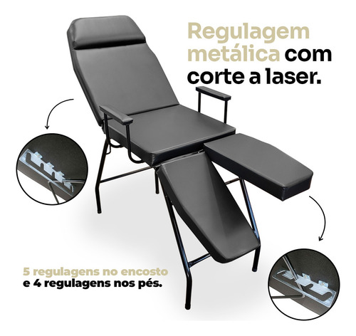 Maca 3 Posições Bi-Perna Estética Com Apoio de Braços For-ty cor Preto